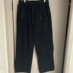 Vintage designer 1990s Monarchy black sweat pants 32/30